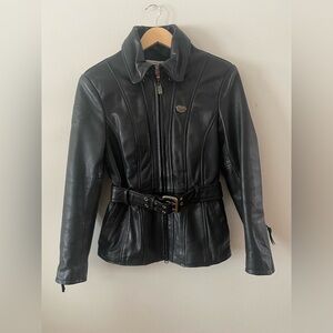 NEW First Gear By Hein Gericke Leather Padded Motorcycle Jacket Women's size 36